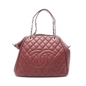 Chanel Coco Mark Tote Bag Calfskin Cowhide Red